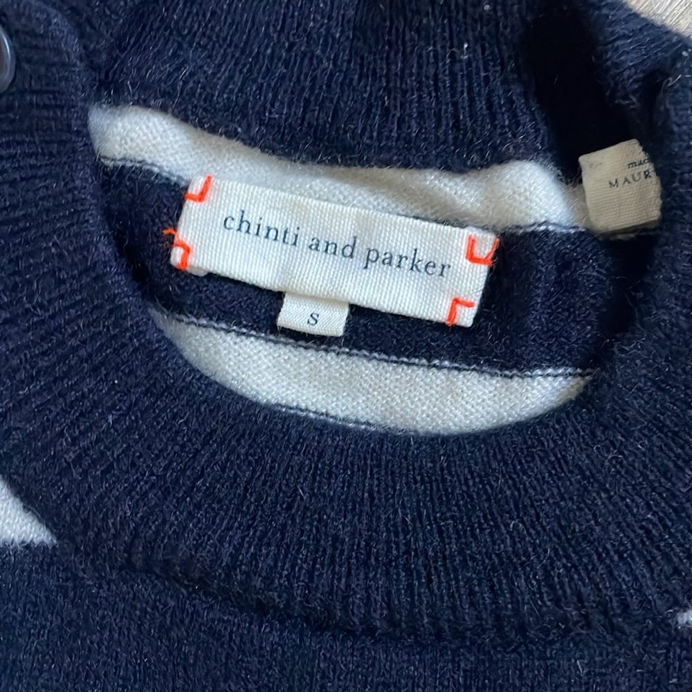 Chinti & Parker Navy and Cream 100% Cashmere Sweater. Size S. - Picture 4 of 6